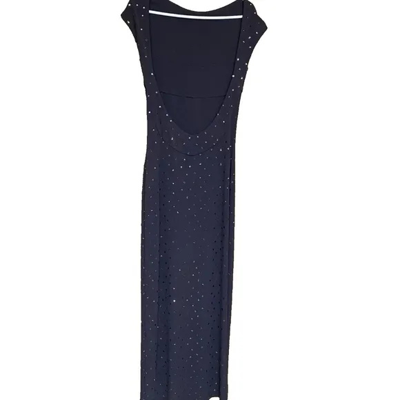 X:S Clothing Women Size M Sparkly Gray Long Formal Dress Open Back NWT $168