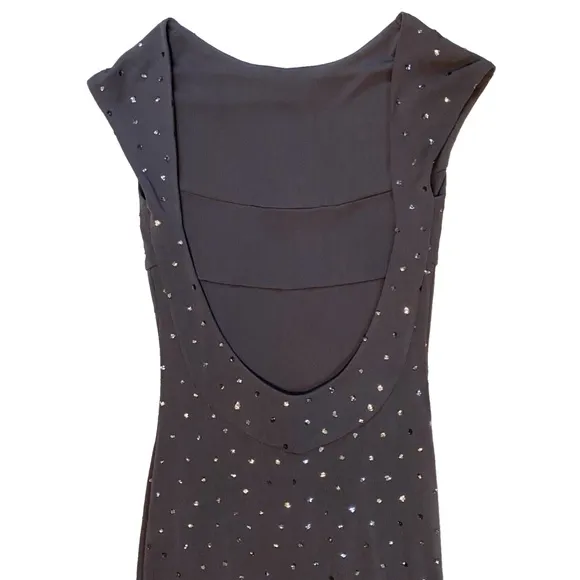 X:S Clothing Women Size M Sparkly Gray Long Formal Dress Open Back NWT $168
