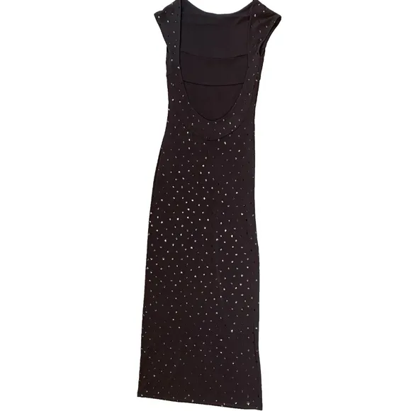 X:S Clothing Women Size M Sparkly Gray Long Formal Dress Open Back NWT $168